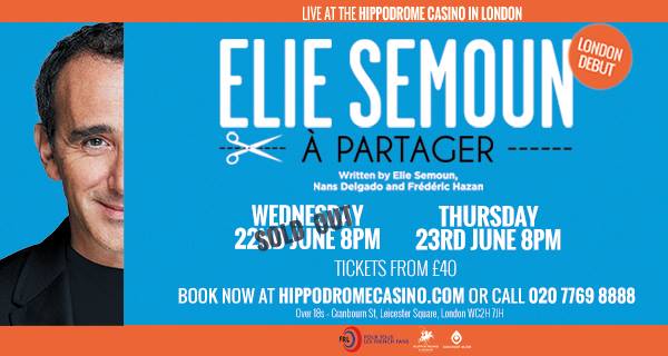 Elie Semoun sera à Londres les 22 et 23 juin à l'Hippodrome Casino